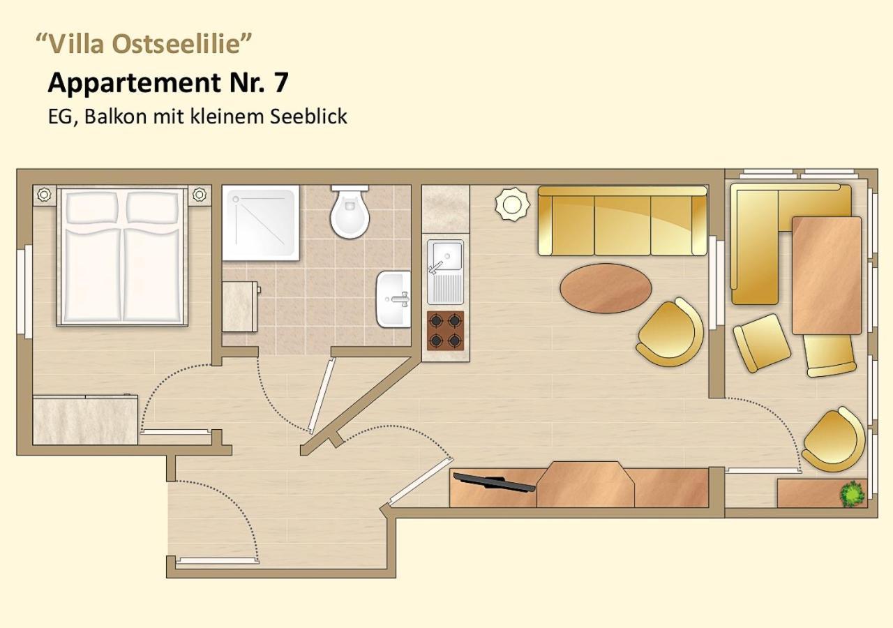 Villa Ostseelilie - Appartements Mit Balkon Und Meerblick Sassnitz Δωμάτιο φωτογραφία