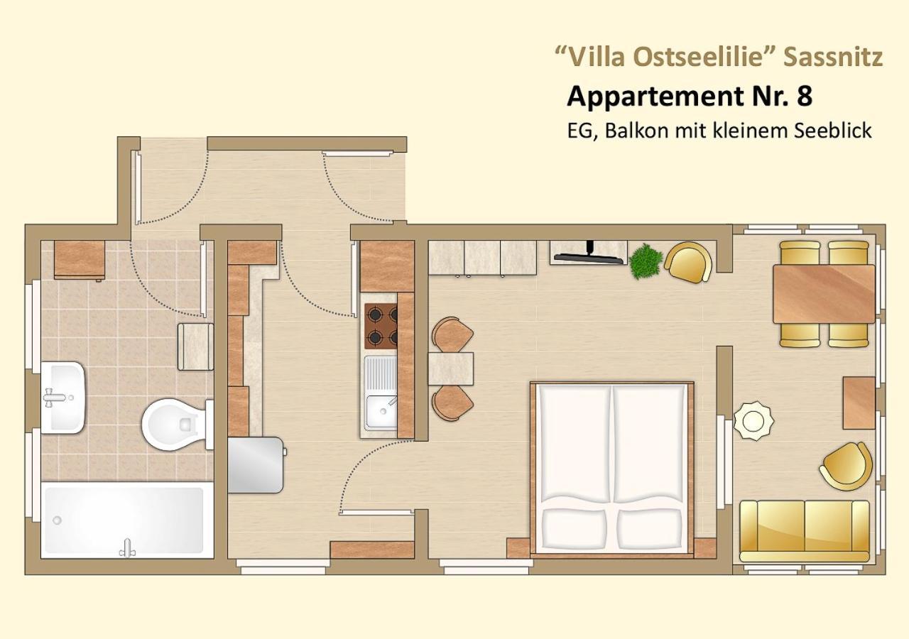 Villa Ostseelilie - Appartements Mit Balkon Und Meerblick Sassnitz Δωμάτιο φωτογραφία