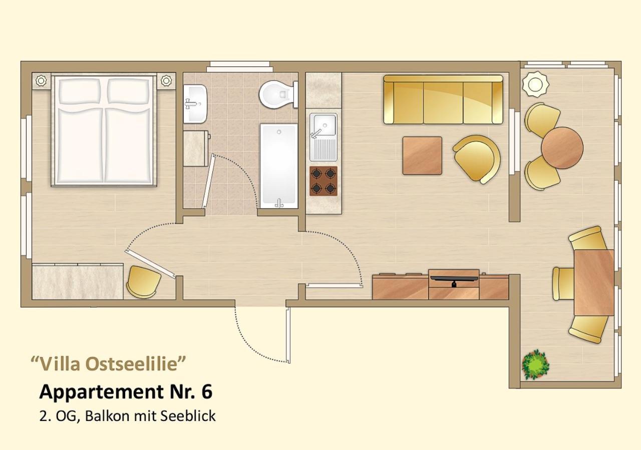 Villa Ostseelilie - Appartements Mit Balkon Und Meerblick Sassnitz Δωμάτιο φωτογραφία